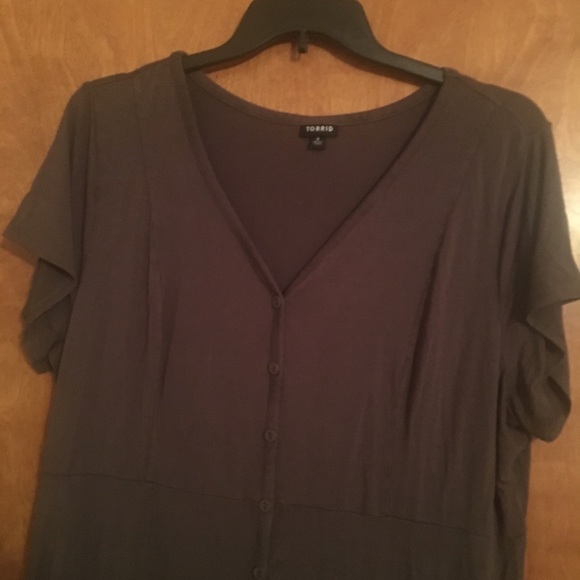 torrid olive green button down shirt dress size 3x - Picture 3 of 4